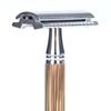 Yousheng Beard Razor Manual Ergonomics Handle Lightweight Reusable Bamboo Handle Eco-Friendly Double Edge Razor for Home Use