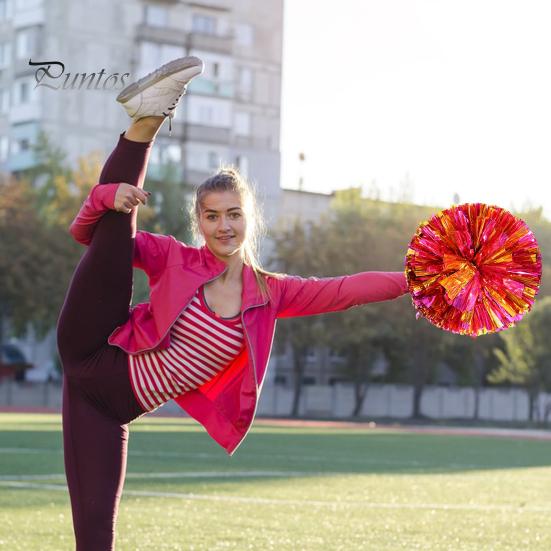 Cheerleading Bouquet Metallic Foil Hand Flowers Kids Teens Sports Team Ball Game Cheerleader Streamers Pom Poms