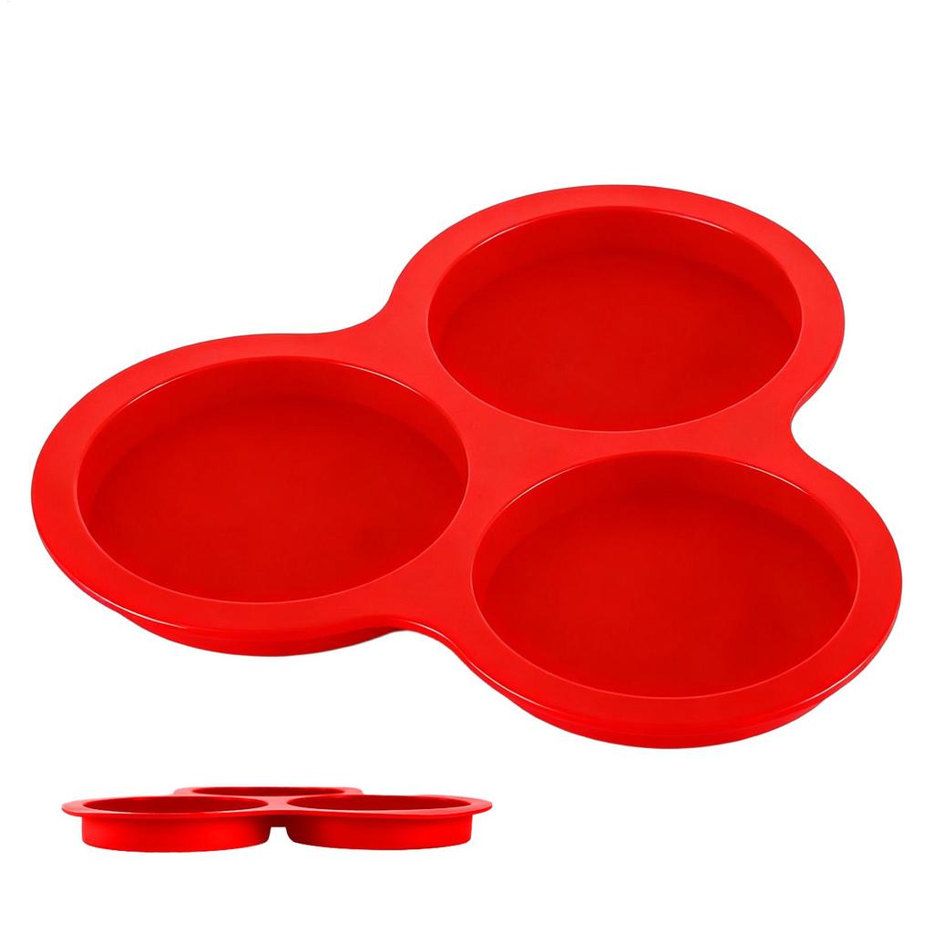 Silicone Egg Mold Air Fryer Egg Pan Reusable 3-Cavity Muffin Cake Baking Mould for Cakes Puddings Kitchen Cooking Accessories