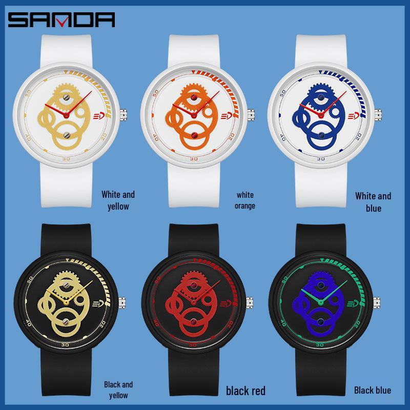 SANDA Waterproof Quartz Wristwatch - Simple, Lightweight, Versatile, Korean-Style for Students, Men, Women, and Children.
