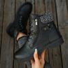 Plus size woolen boots women's retro 2025 winter new thick heel side zipper Martin boots