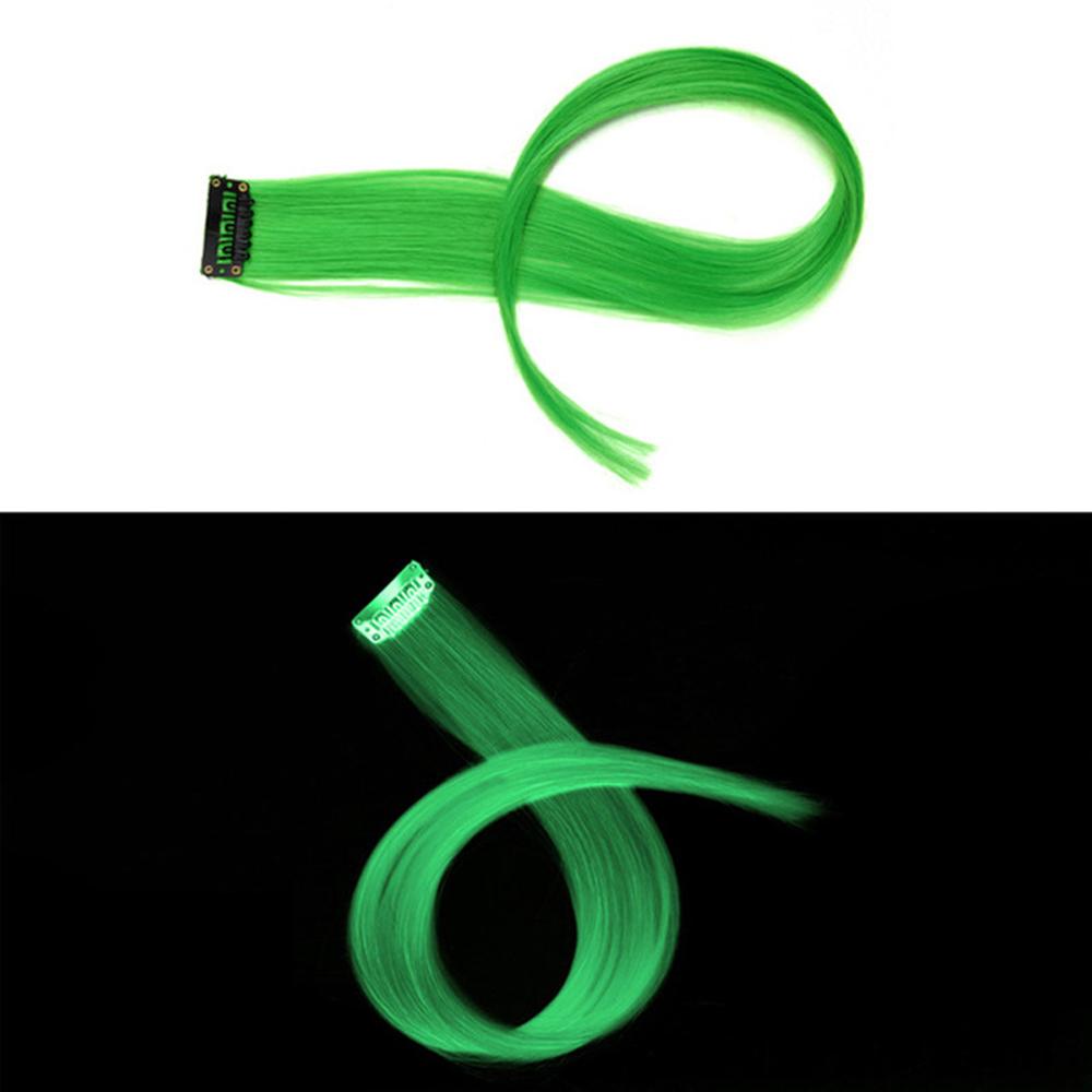 

Создающие атмосферу Аксессуары для волос Светящийся парик Прядь Флуоресцентный парик Без следов Заколка для волос зелёный