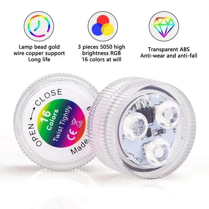 16 Colors RGB LED Pool Light w/Remote,Waterproof Submersible Lamp,Fish Tank,Fountain,Wedding,Party, Decorative Mood Lighting