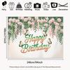 2D Pink Rose Butterfly Happy Birthday Backdrop Floral Photography Background