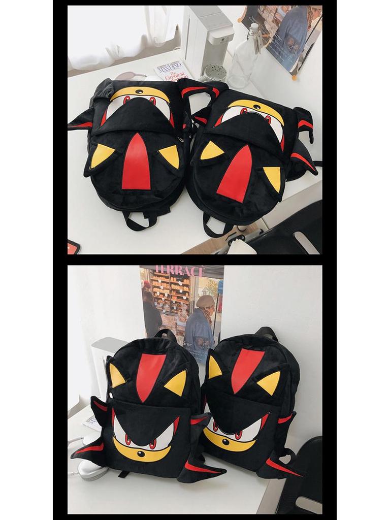 Handmade Sonic Shadow Black Charizard Plush Backpack for Couples