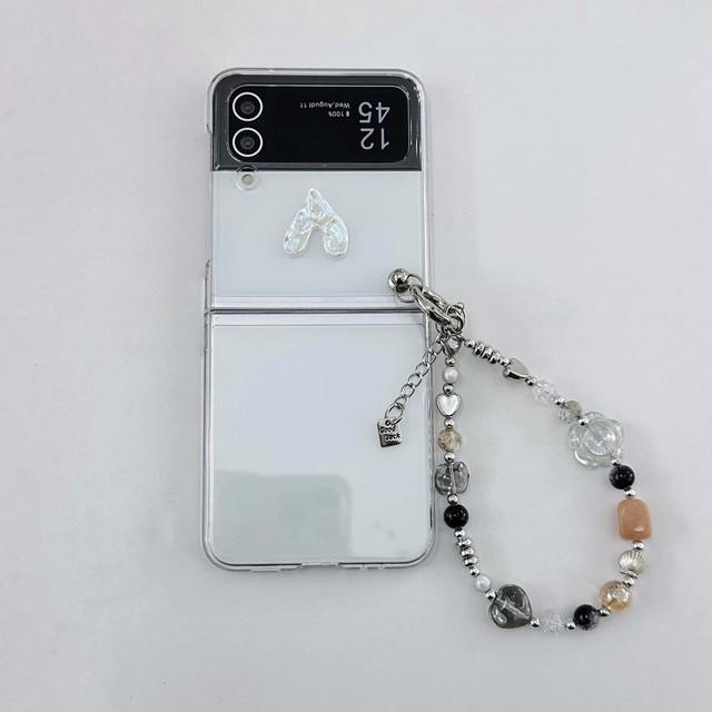 Ins 3d Relif Love Cartoon Bracelet Crystal Pc Hard Back Cover For Samsung Z Flip 4 3 5g Phone Case For Galaxy Flip3 Flip4 Capa