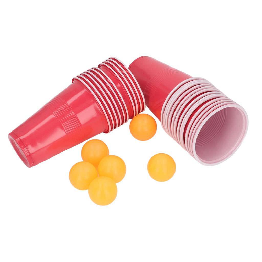 Beer Pong Game Cup 24 Table Tennis Balls 24 Cups Plastic Interesting Portable Reusable Beer Cups