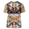 Altes Ägyptisches Muster T-Shirt Für Männer Pharao 3D Gedruckte T-Shirts Lässige Streetwear Oversize Rundhals Damen Lockere Oberteile T-Shirts