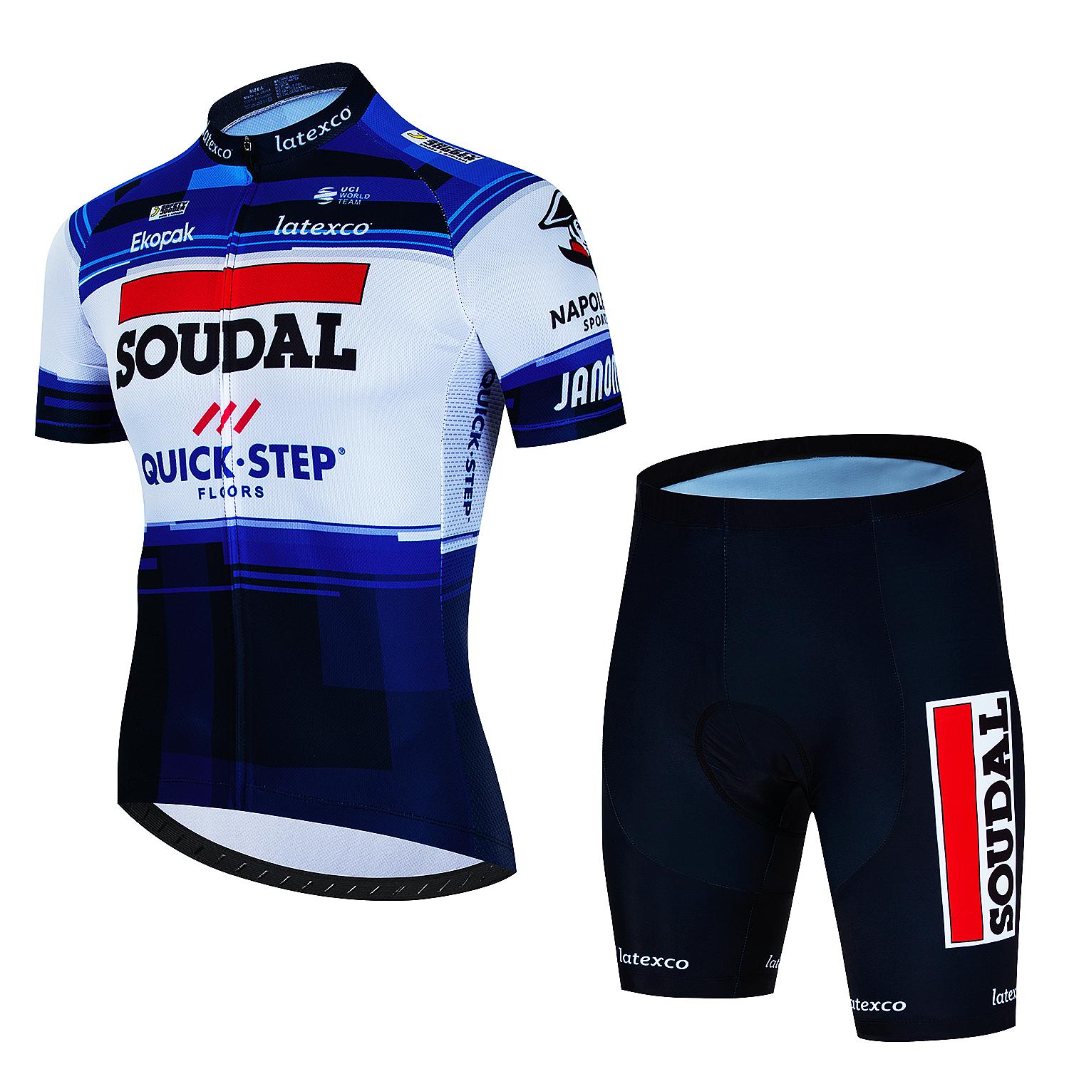 

Мужской комплект одежды для велоспорта SOUDAL Quick Step Clothing 2025 Велосипедная одежда Летняя веломайка Велосипедная куртка Мужские весенние шорты Комбинезон M