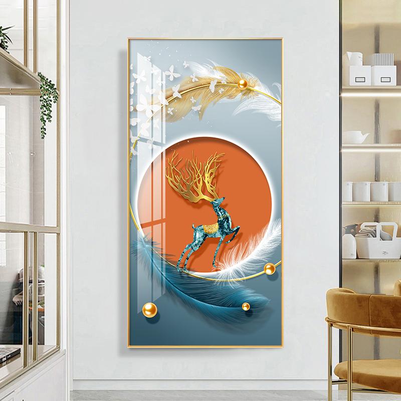 Nordic Luxury Decorative Painting Printed On Canvas Modern Feathers Posters Prints Wall Pictures for Porch Aisle Home Decor