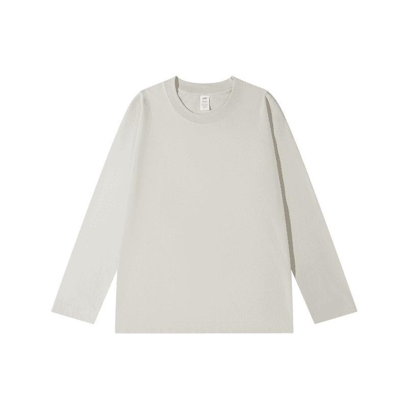 Women's Pure Cotton Long-Sleeve T-Shirt, Solid Color, Loose Fit, Ideal for Spring/Autumn; Casual, Versatile Base Layer.