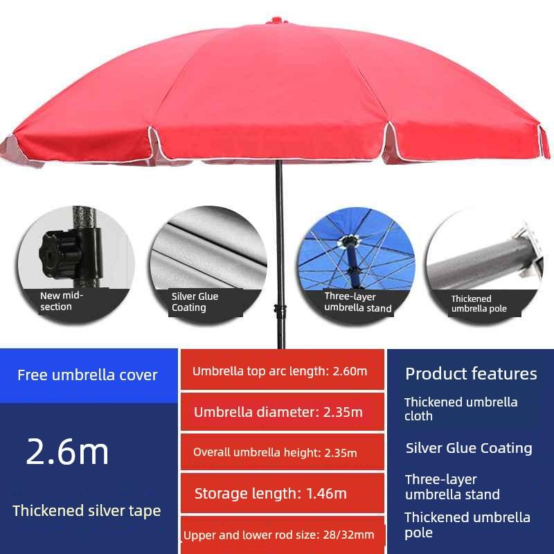 Outdoor Beach Parasol, Sun Umbrella, Large Commercial Umbrella for Shop Stalls, Waterproof and Sun-Protective Umbrella, Patio Umbrella, Canopy