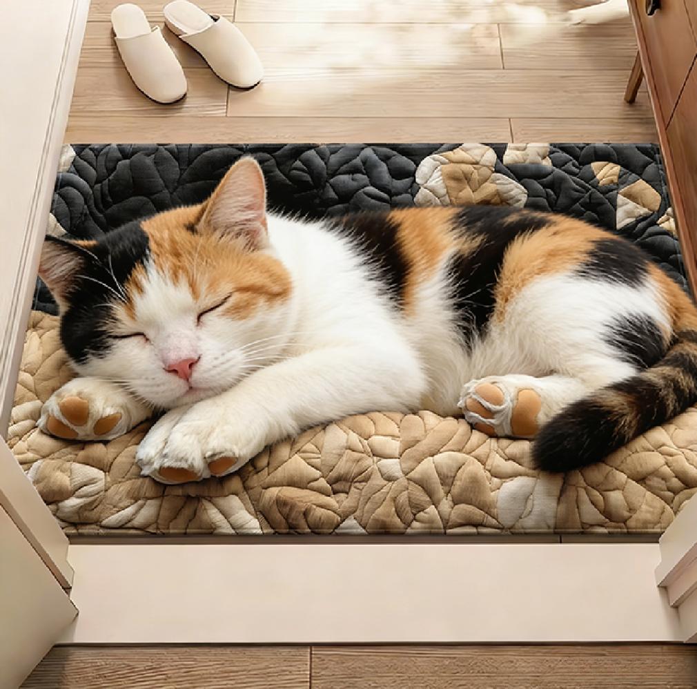 Cozy Kitten Pattern Floor Mat - Soft Entrance Carpet Home Decor for Living Room Bedroom Welcome Mat Living Room Mat Home Decorat