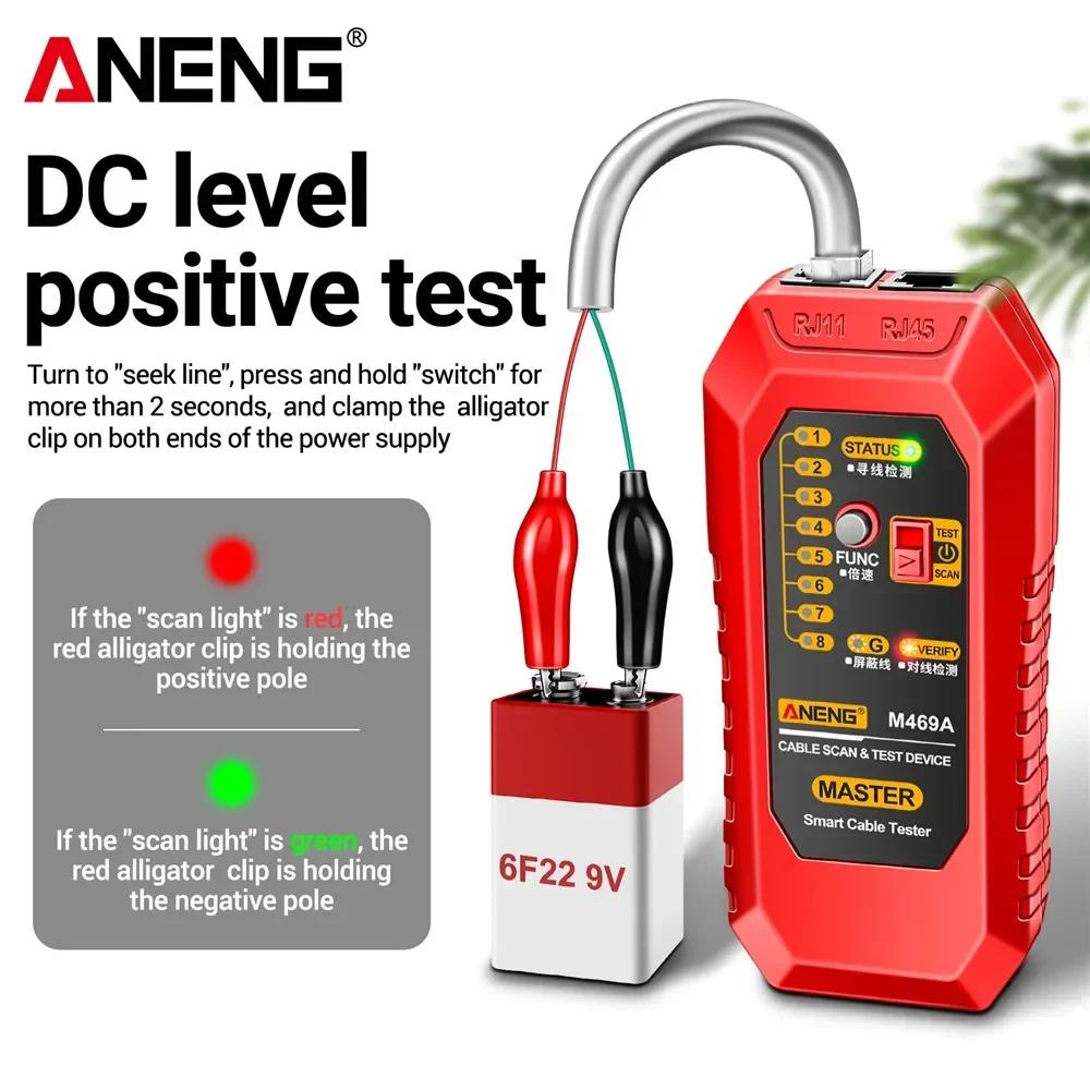 2026 Multifunktionaler Netzwerkkabeltester RJ45 RJ11 ANENG M469A Netzwerk-Analysator LAN-Kabeltester Draht-Tracker Tracer Toner-Detektor Leitungsprüfwerkzeuge