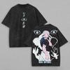 Manga Jujutsu Kaisen Gojo Satoru Grafik T-Shirt Vintage Gewaschenes T-Shirt Herren Damen Kleidung Oversized Baumwolle Kurzarm T-Shirts