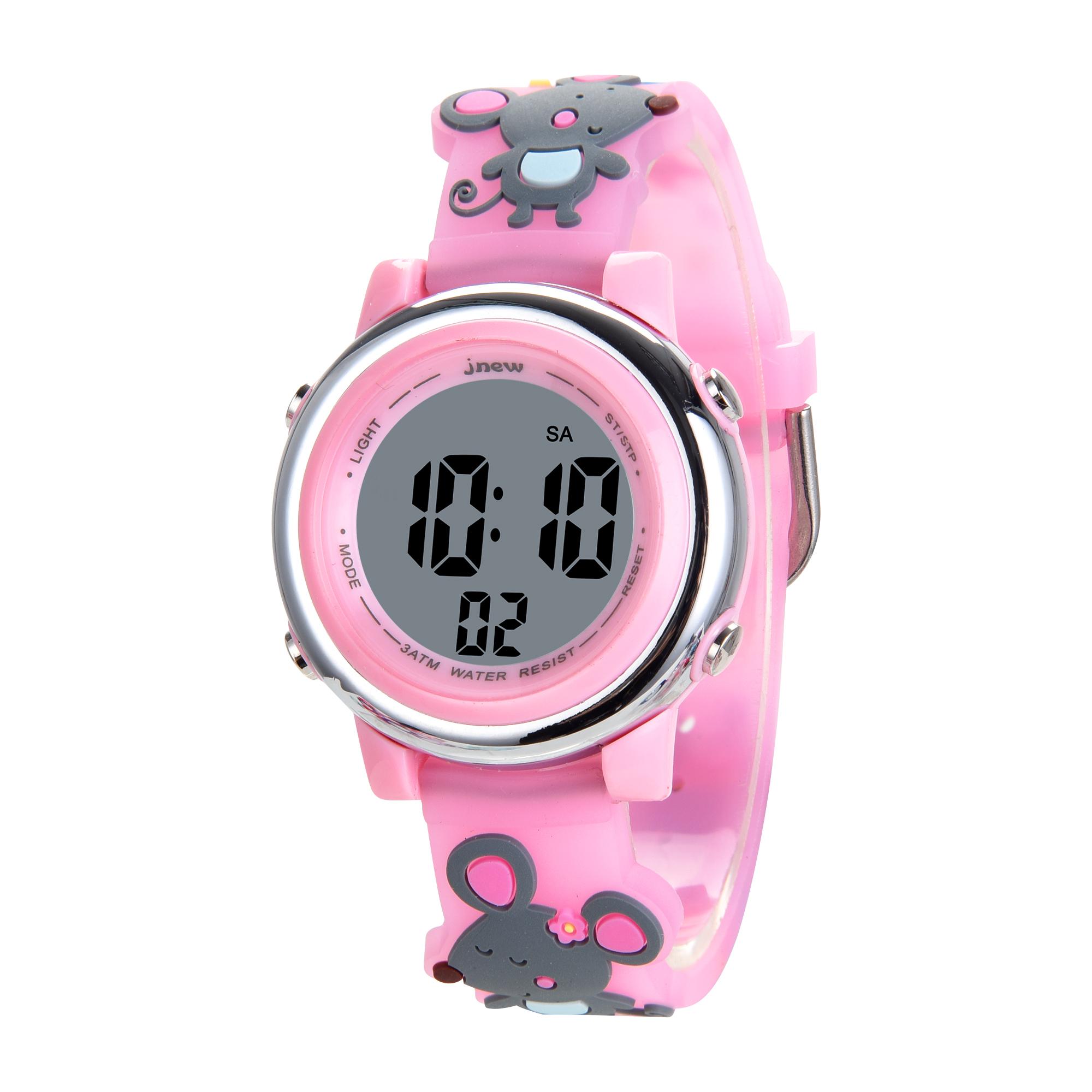 Cartoon Cartoon Waterproof Electronic Watch for Kids Boys and Girls with Luminous Stop Alarm Features Sport Digital Watch Butterfly