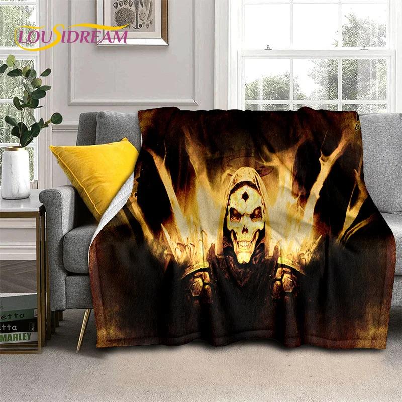 Diablo 3D Retro Game Gamer Soft Flannel Blanket for Beds Bedroom Sofa Picnic,Throw Blanket for Cover Outdoor Leisure Nap Gift