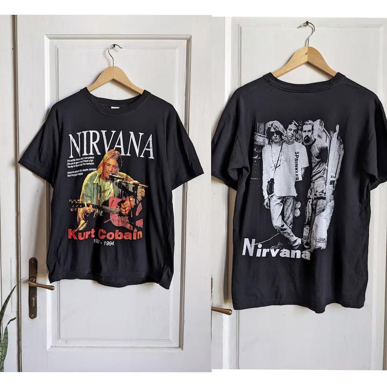 Vintage Nirvana Merch Shirt Kurt Cobain Unisex T-Shirt XXXL