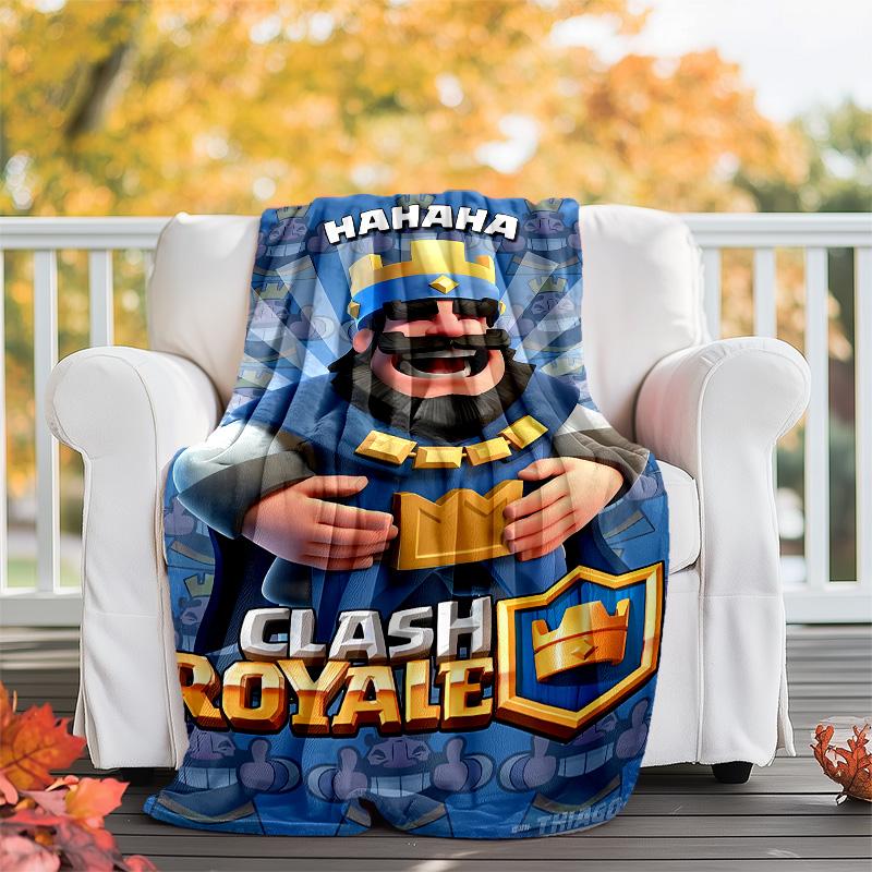Clash Royale printed throw blanket—lightweight,soft,warm;versatile blanket for all seasons—perfect as &air-conditioning throw,nap blanket