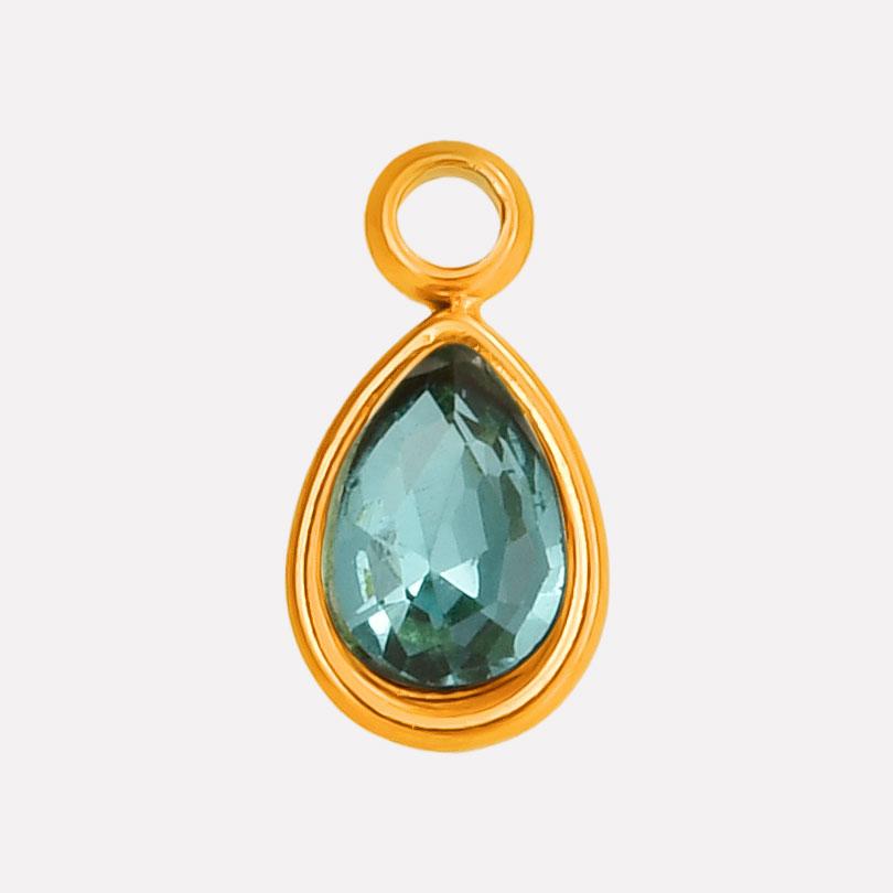 Geometry Water Droplets Pendant Shiny Rhinestone Stainless Steel Base Waterproof Charms For Jewelry Making Supplies DIY Bracelet