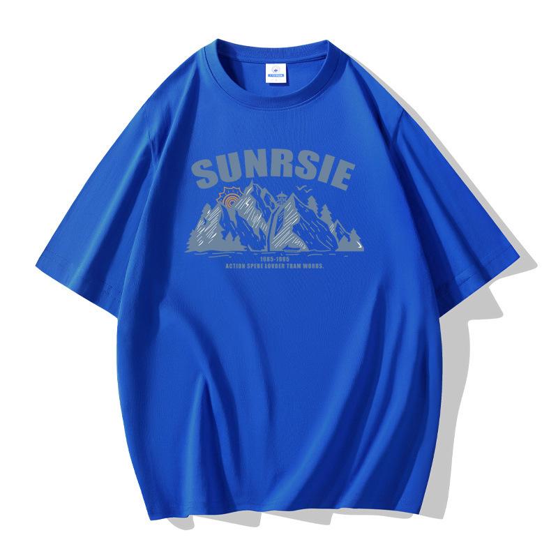 QICED Sommer kortermet t-skjorte herre trendy skjorte med o-hals