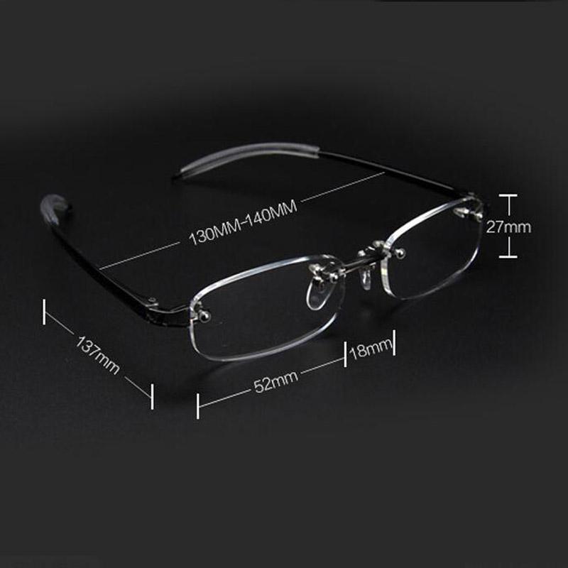 New Frameless Myopic Glasses Gray Frame Eyeglasses Men Women Rimless Super Light Frame Myopia Glasses 100 ~ 400 Degrees