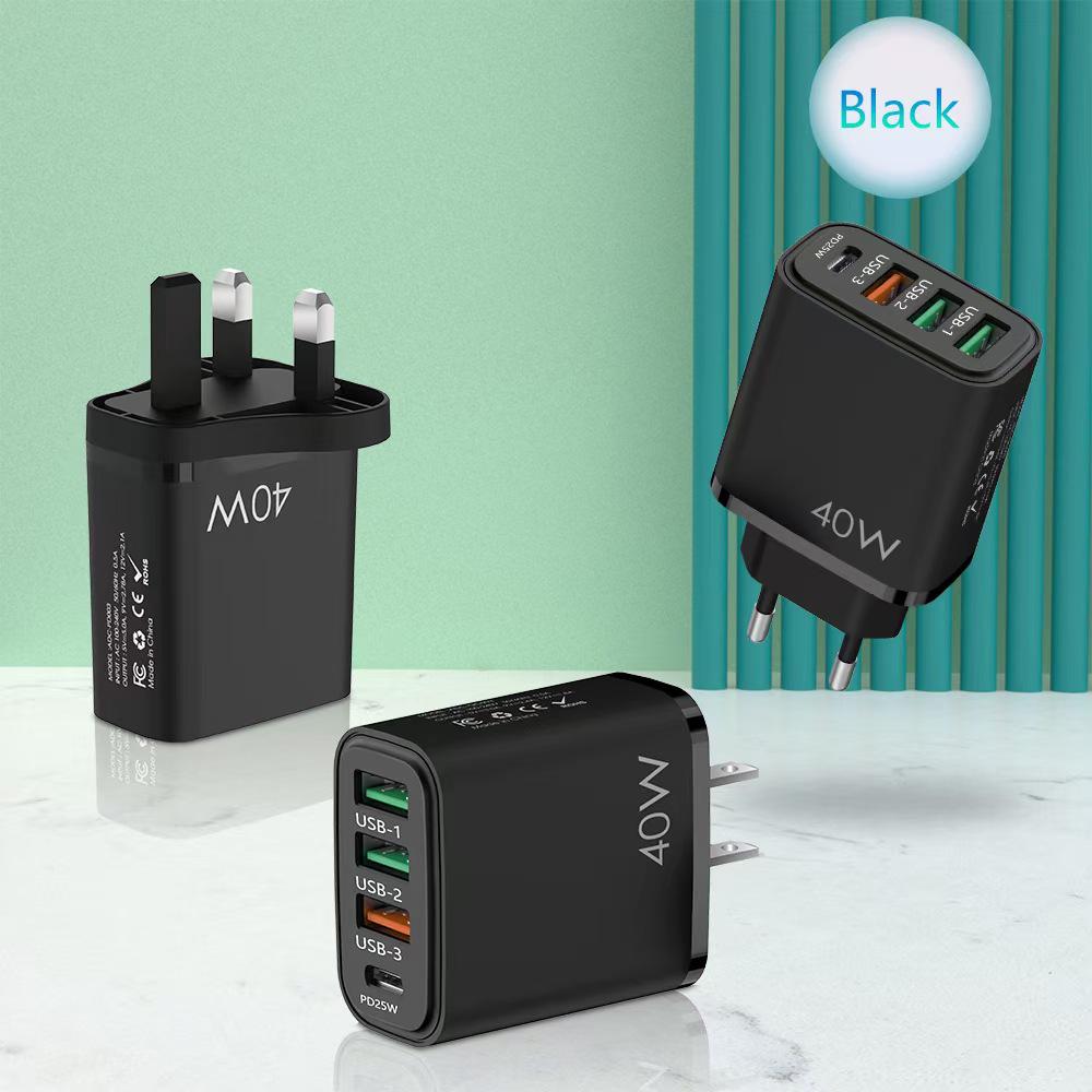 36W PD Fast Charger: 5V4A Multi-Port Adapter with 3 USB Ports, Compatible with European, American, and UK Standards