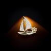 Exquisite Small Sailboat Brooch Pins for Women Men Unisex Rhineston Zircon Lapel Pins Successful Badge Party Suit Brooch