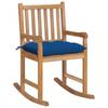 Day and Night - Day and Night Solid Teak Wood Rocking Chair with Blue Cushion