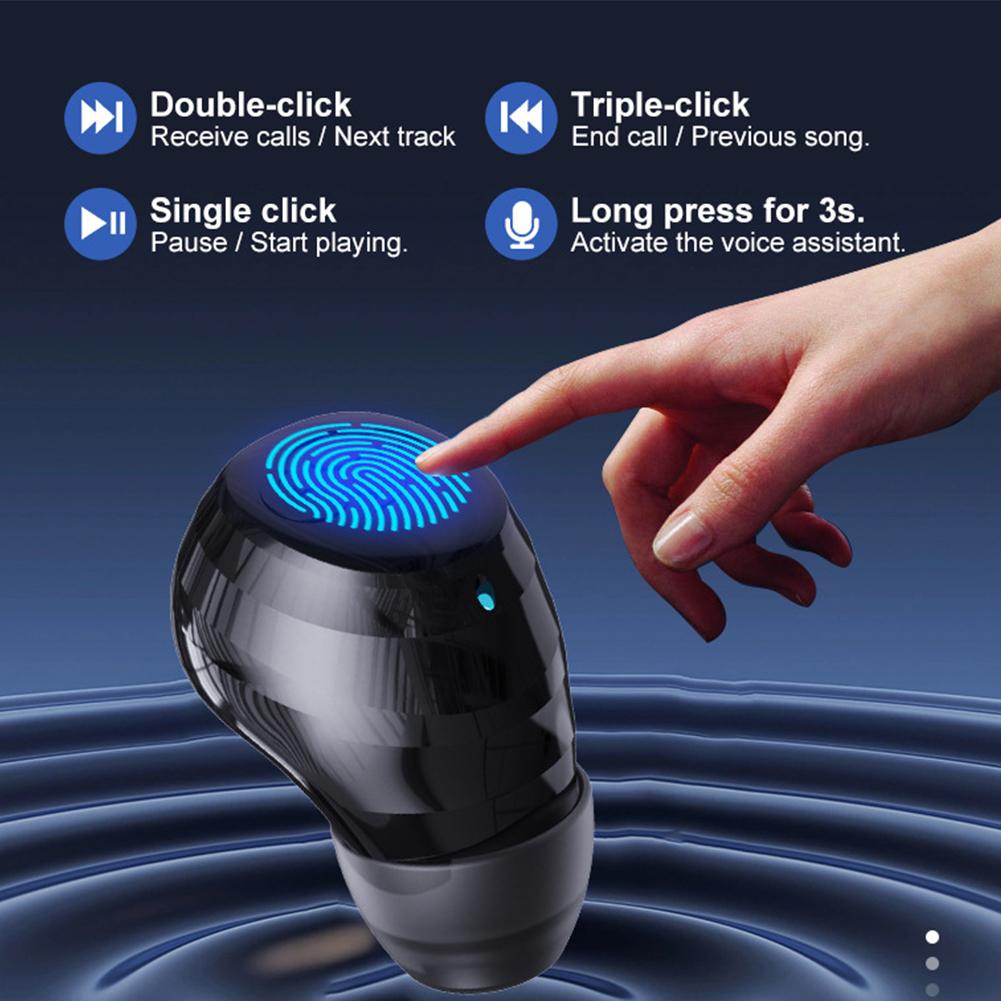 1PC Mini Sleep Bluetooth Headset In-Ear With Charging Case Invisible Sports Business Headphones