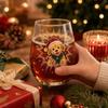 Set de 15 pahare de sticlă imprimate 2D de Crăciun pentru cadouri de sărbători și utilizare la petreceri