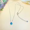 S925 Silver Topaz Four-Prong Pendant Necklace - Versatile Clavicle Chain for Everyday Wear, Perfect for Best Friends or Girlfriends.