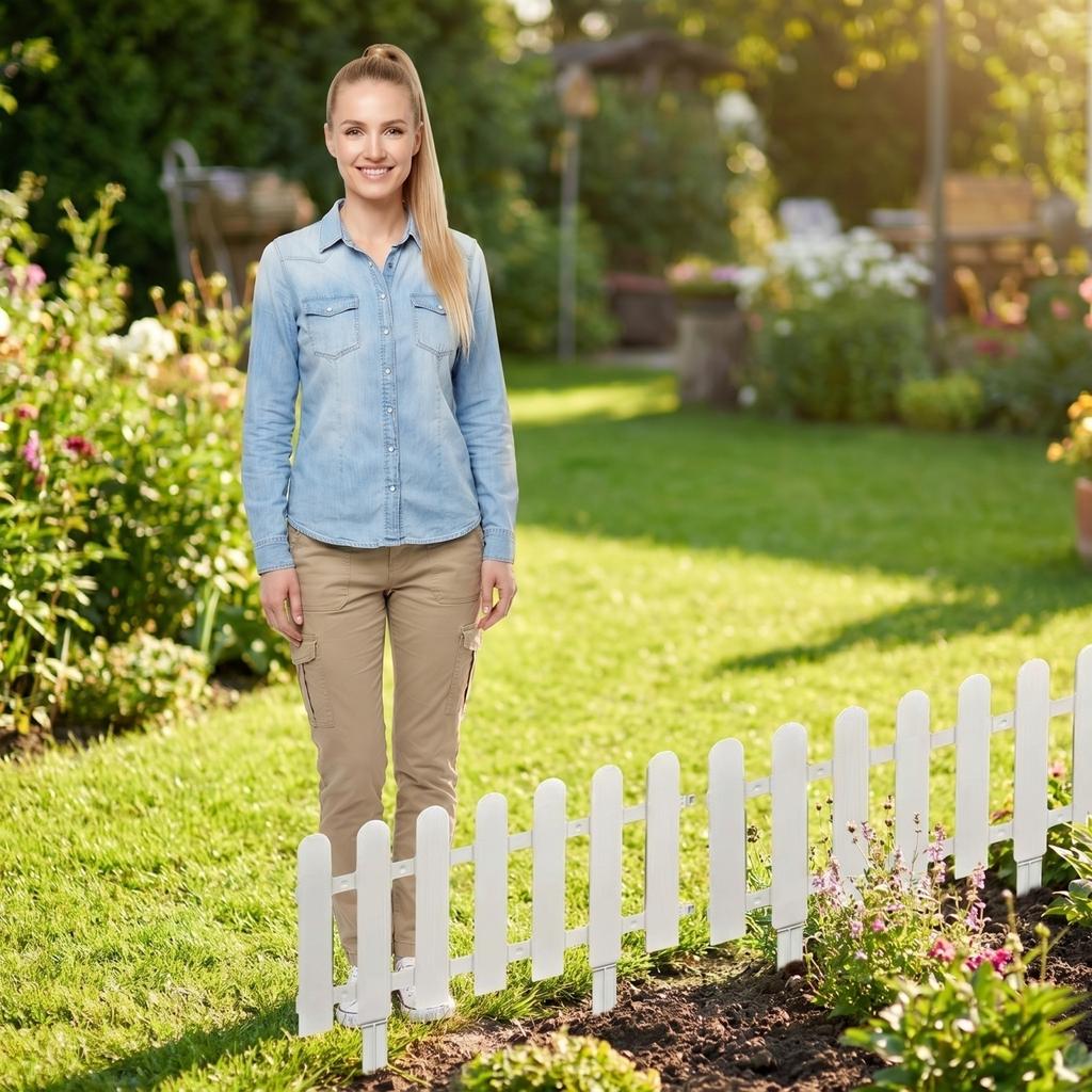 Kunststoff-Gartenzaunpaneel 50cm Länge 20cm Höhe 12cm Breite Rasenkante Dekorative Barriere für den Außenbereich