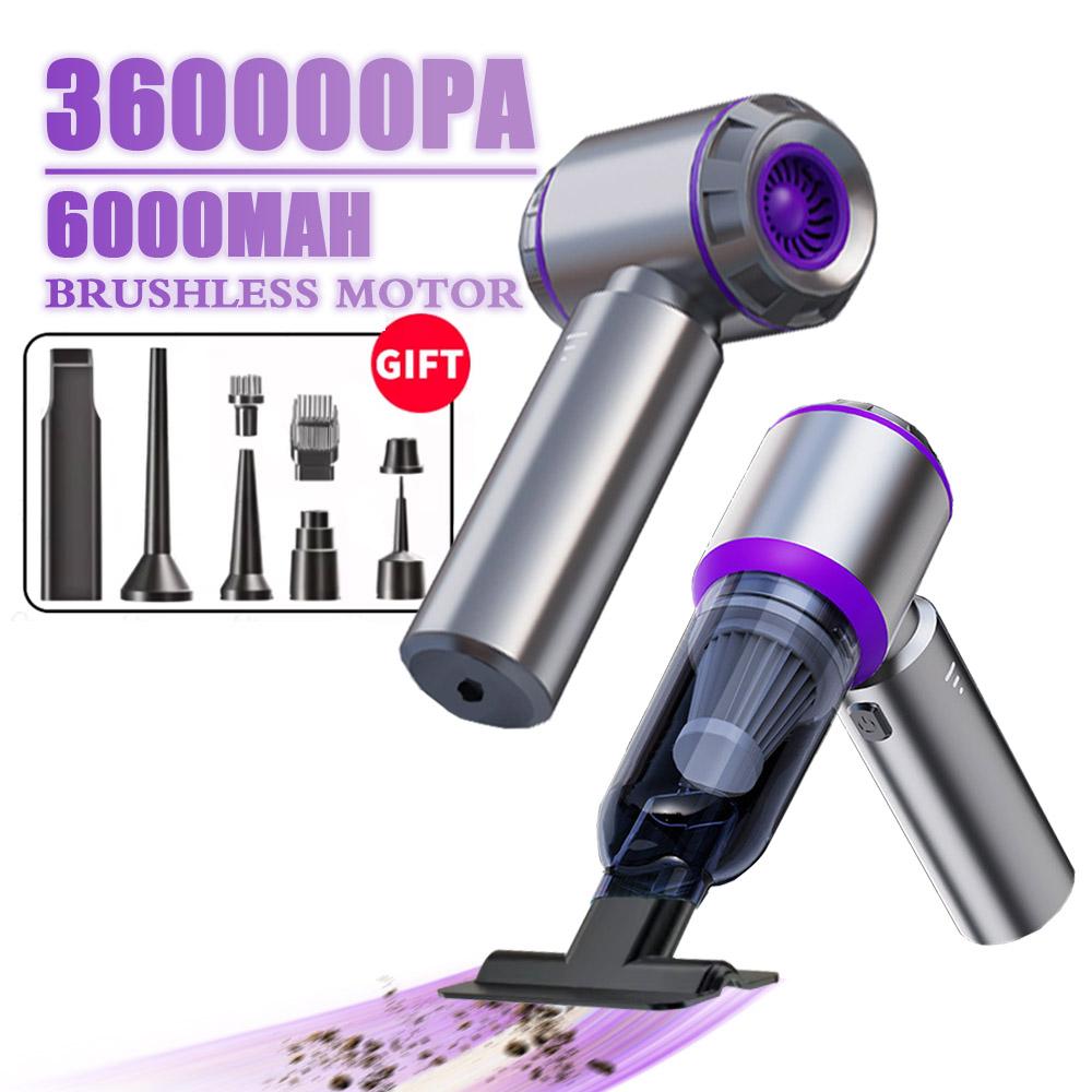 360000Pa Car Vacuum Cleaner Strong Suction Cleaning Mini Machine Wireless Portable Handhled Blower Machine Household Appliances