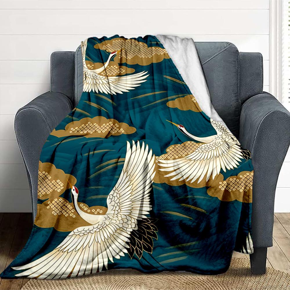 Cranes Flight Flannel Blanket Throw Blanket Soft Warm Sofa Bed Camping Car Home Decor Unique Christmas Gift C930989