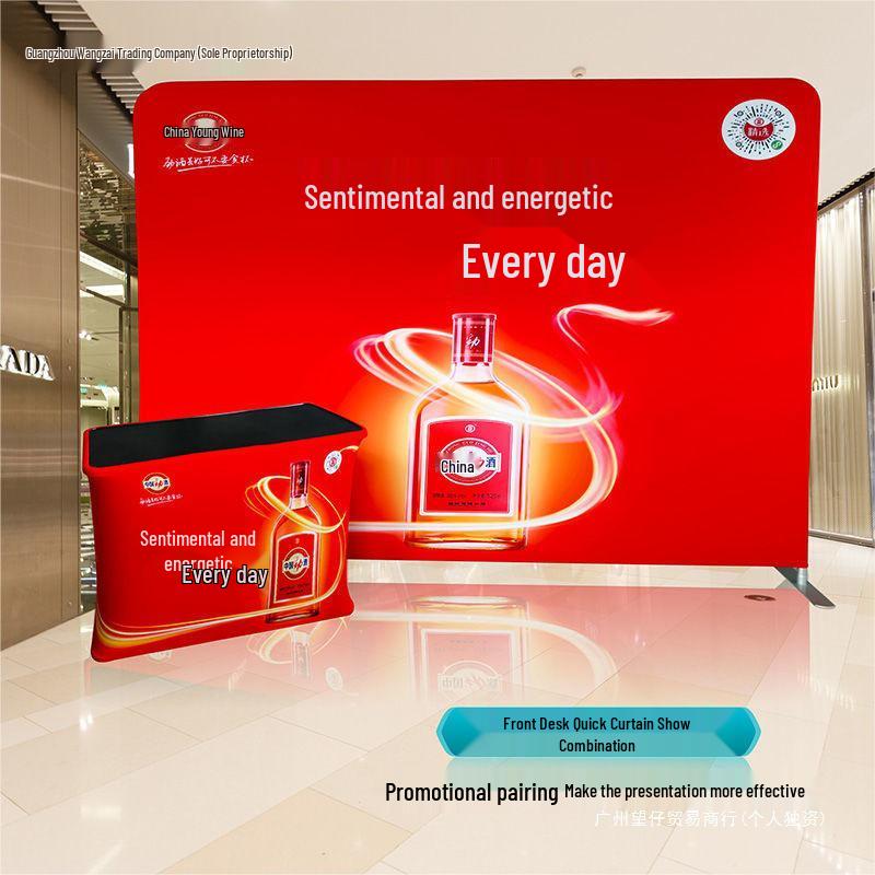 Luminous Hydraulic Pop-Up Frame: Foldable Display Stand & Quick Show Reception Table
