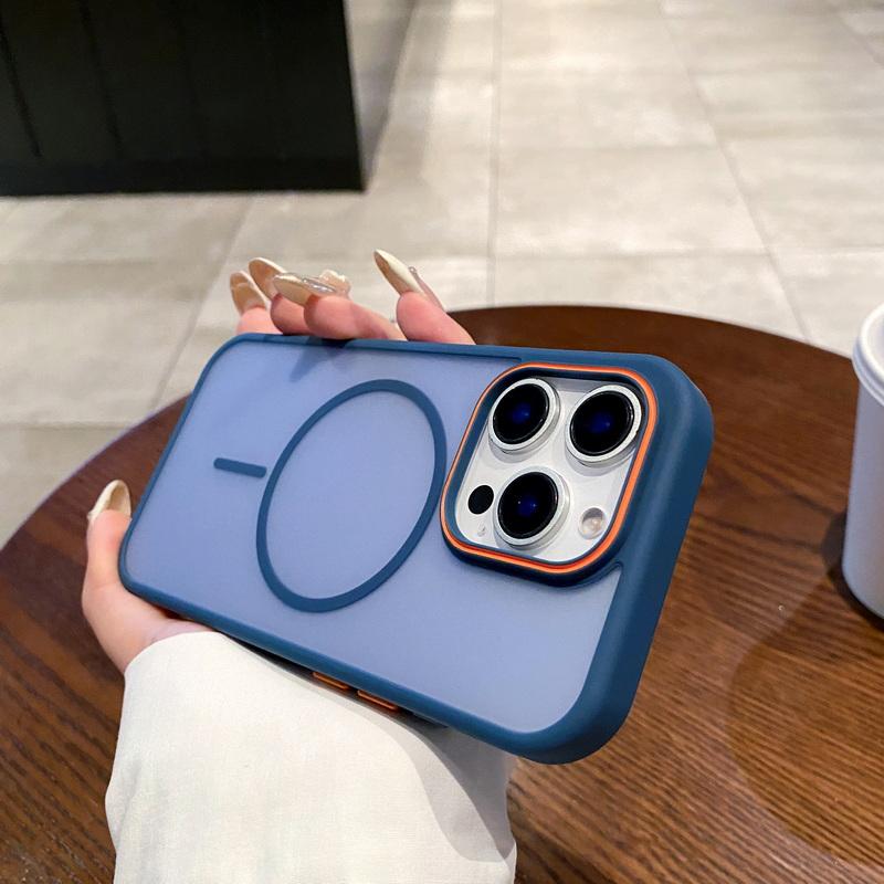 Transparente Matte Stoßfeste Kabellose Ladehülle Für iPhone 16 Pro Max 15 Pro 14 13 12 11 für Magsafe Magnetisch Stoßfest Hart PC Handyhülle