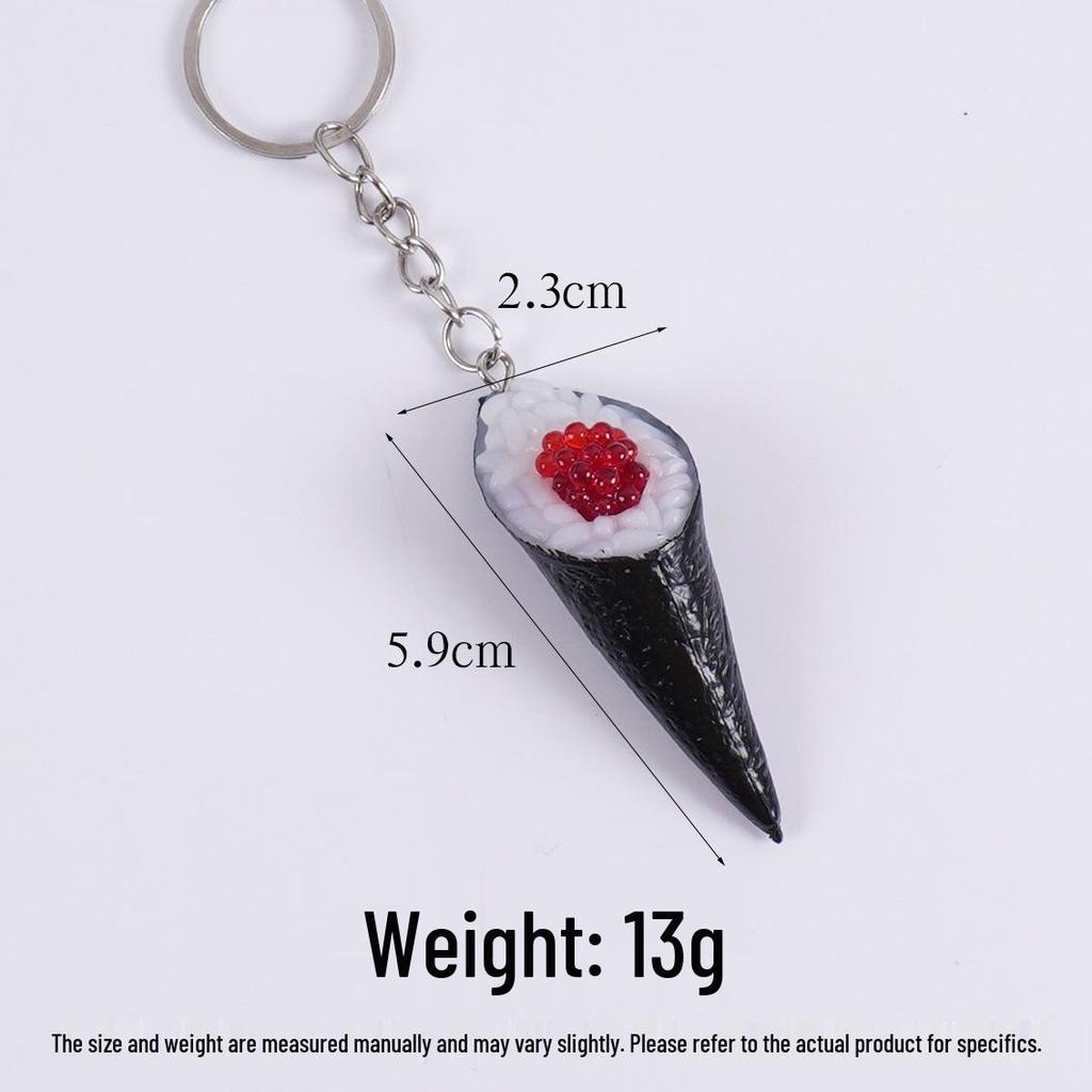 PVC Sushi Onigiri Keychain: Japanese Cuisine Nori-Wrapped Rice Bag Charm