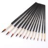12-Color Double-Sided Nylon Bristle Round Tip Watercolor & Oil Painting Brush Set