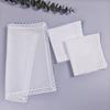 3 Piece Wedding Crochet Lace Edge Handkerchief Set For Bridal Party DIY Gift Cotton Personalizing Keepsakes Hanky