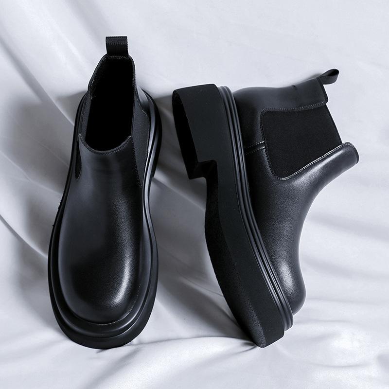 Spring Martin Boots Men'S Low Tube Medium Help Sleeve Short Boots Retro Thick-Soled Tooling Boots 5016-R