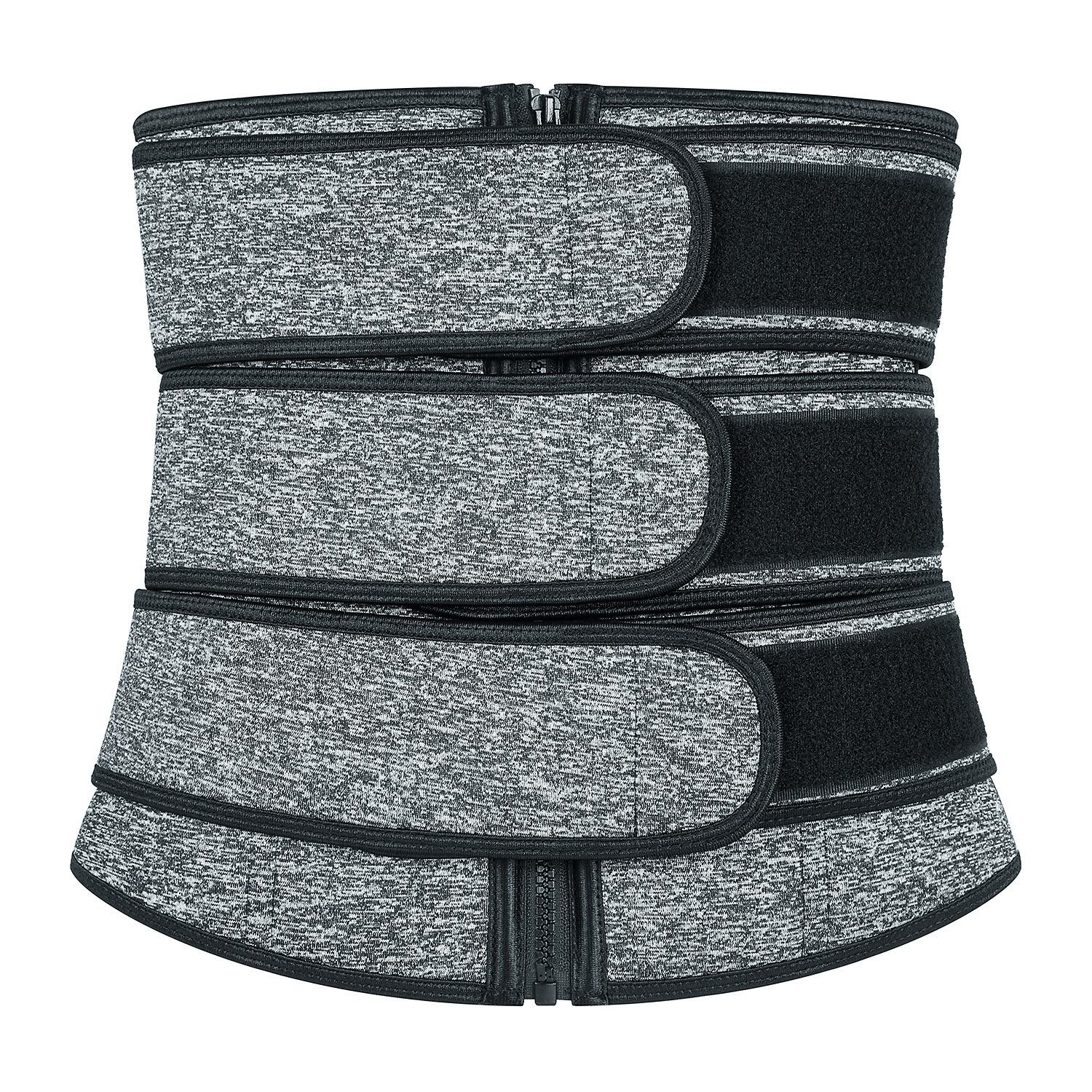 Fitness-Hüftgürtel mit Reißverschluss, Klettverschluss und Schweißableitung für Yoga und Body Shaping 6XL