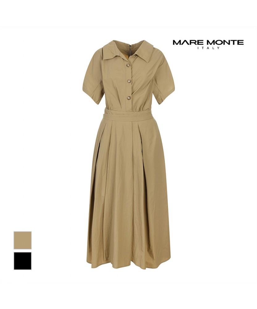 MAREMONTE Collar Design Short Sleeve Dress_M246Mop40S0