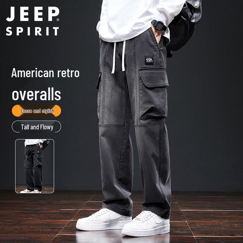 

JEEP SPIRIT Men s American Retro Multi-Pocket Cargo Pants XL