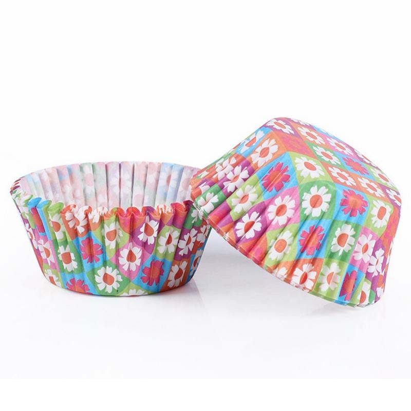 100 ks/sada Papírové košíčky na muffiny a cupcakes Kulaté Pečení Muffinový košíček Jednorázový