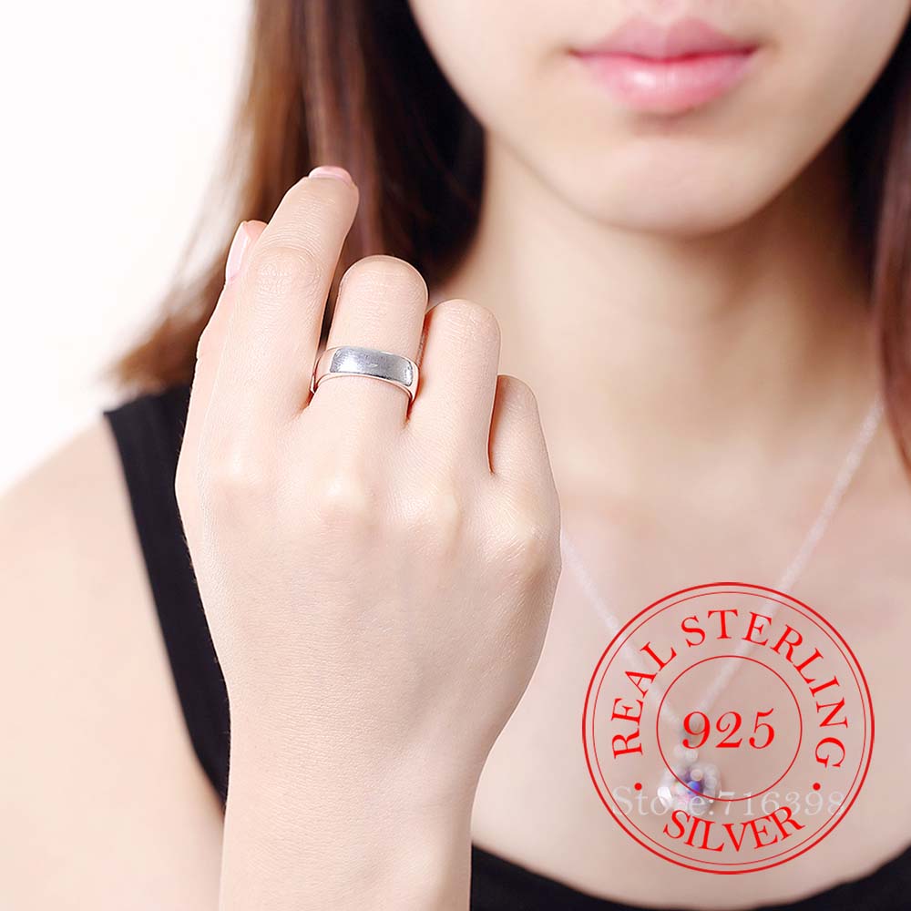 925 Sterling Silver Unique Square Men Rings Men Personality Geometrical Finger Rings For Women Men Wedding Party Jewelry Gifts