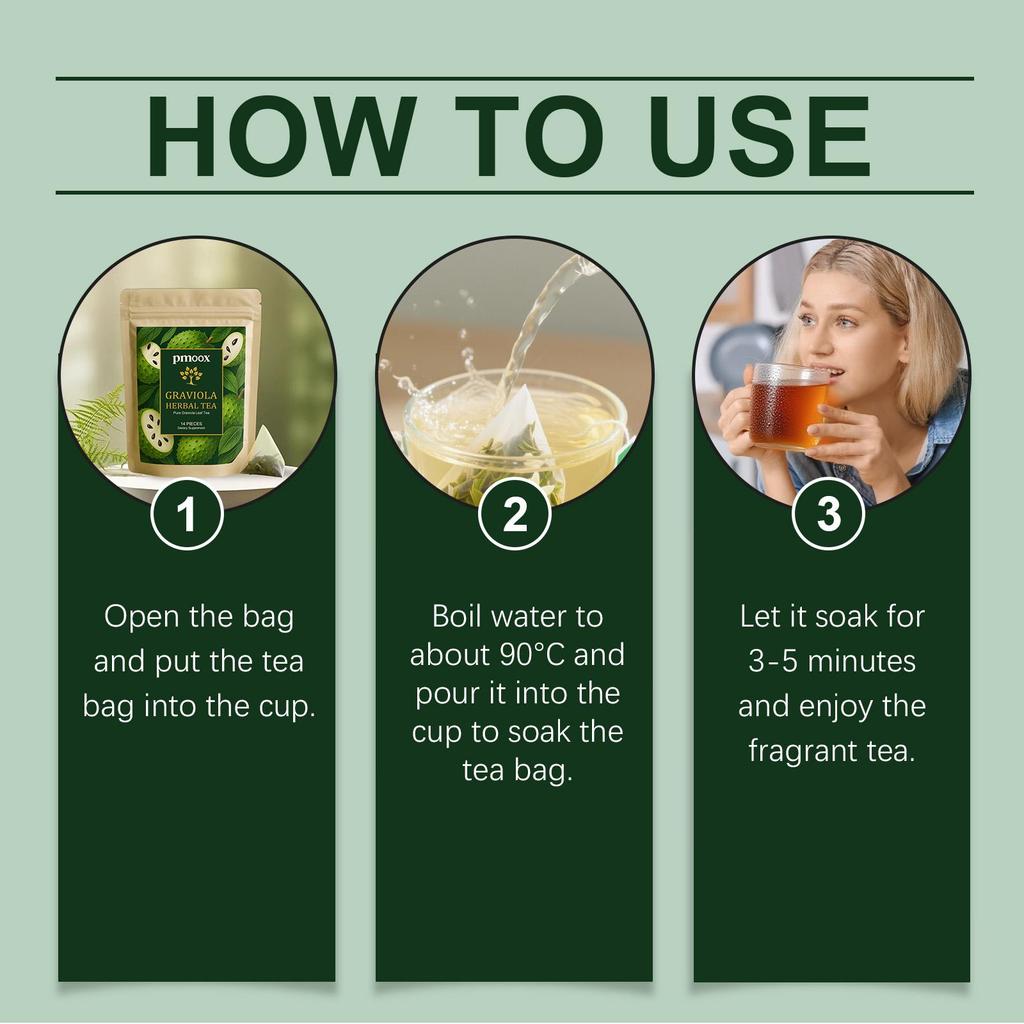 Herbal Soursop Leaf Tea, Natural Ingredients for Calmness & Daily Stress Relief