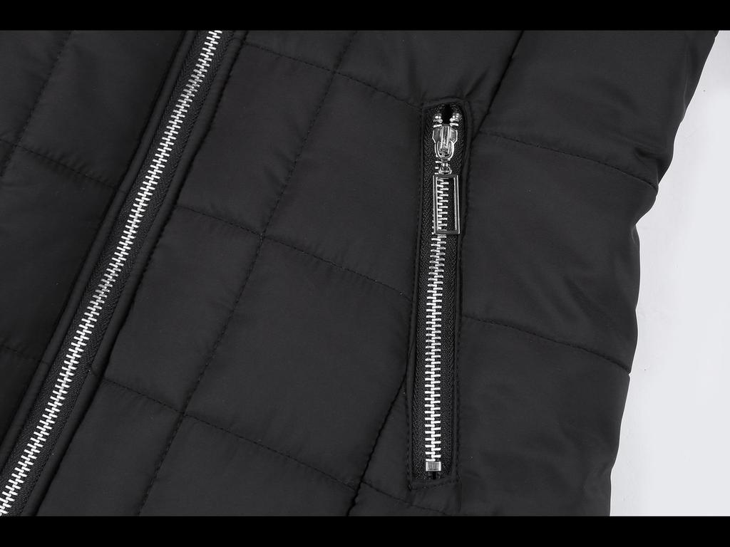 Women's Hooded Long Sleeve Zipper Jacket with Velvet Lining (Winter, Mid-Length, Style 9988)