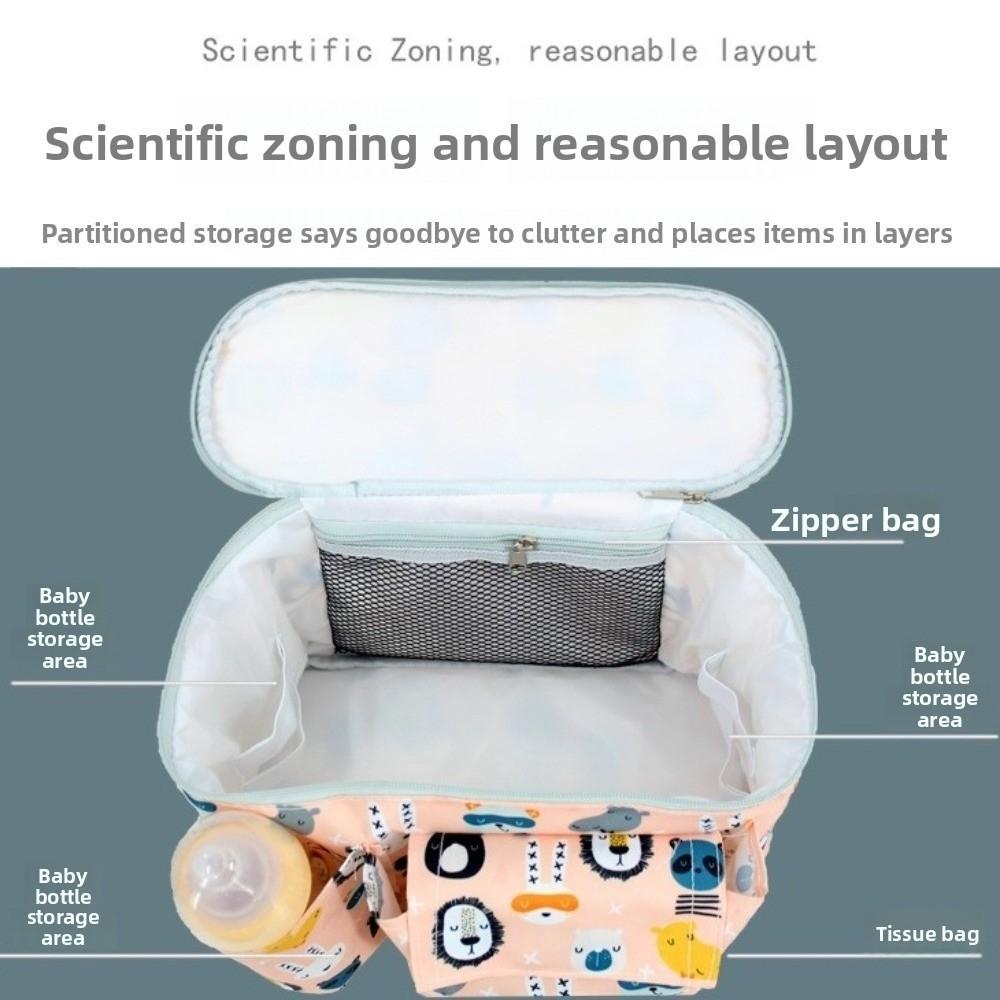 Large Capacity Cartoon Stroller Organizer Printed Hanging Carriage Bag Baby Stroller Bag  Travel