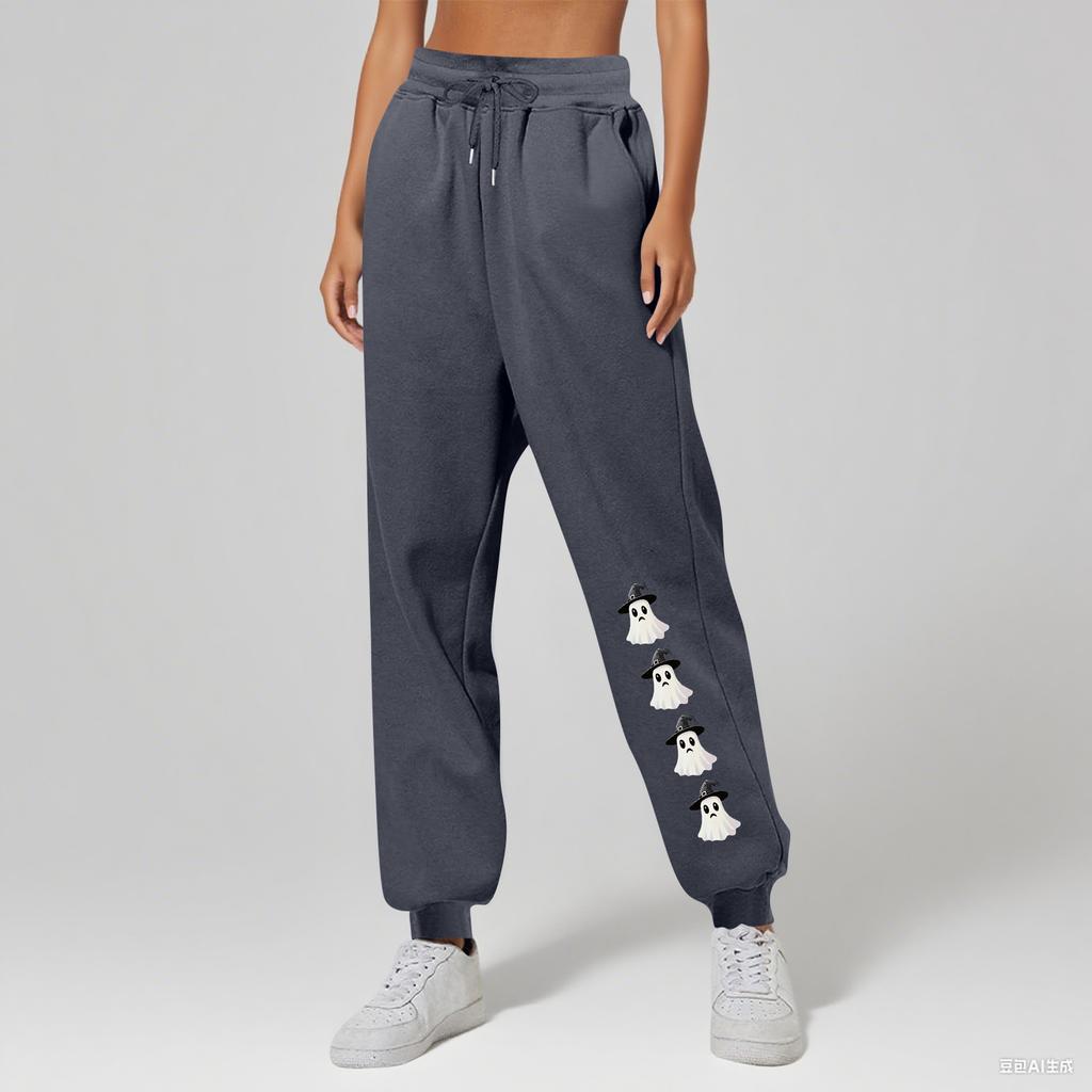 Ladies' Printed Unisex Casual Pocket Drawstring  Pants